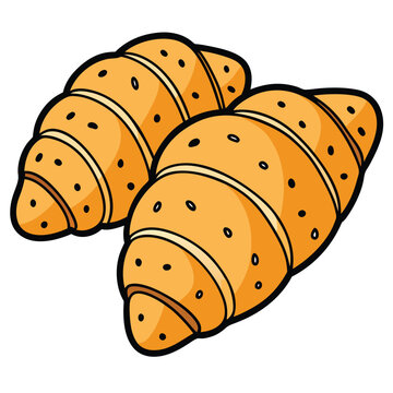 recommend clip art: croissants' food vector illustration.