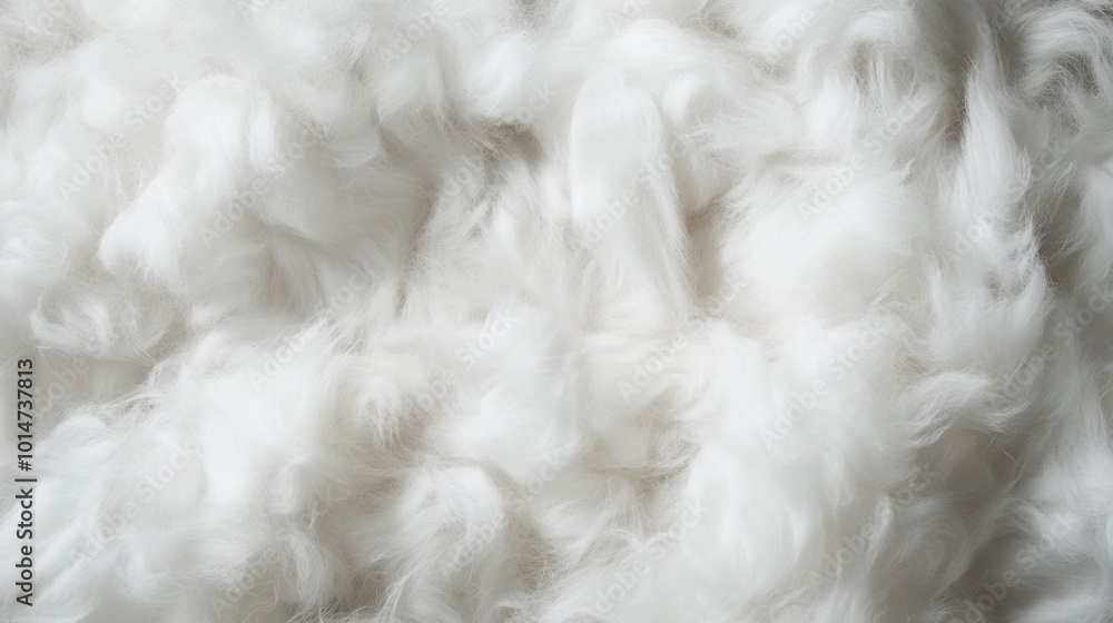 Fototapete white fluffy wool background with a smooth texture, bunny-inspired design template, ample space for 