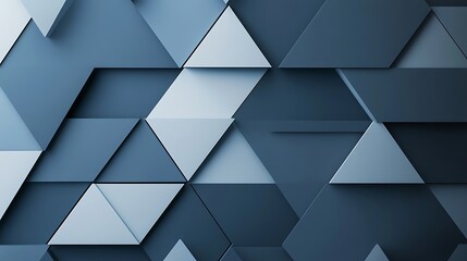 Obraz premium Modern geometric abstraction showcasing layered triangles in shades of blue and grey background