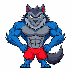 Powerful Bull Mascot Design Vector: Athletic Body & Muscular Features' Dynamic Muscle Bull Mascot Vector Illustration for Athletic Branding