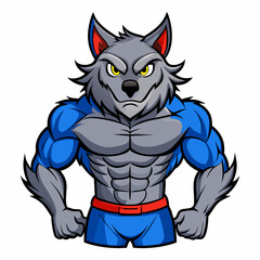 Powerful Bull Mascot Design Vector: Athletic Body & Muscular Features' Dynamic Muscle Bull Mascot Vector Illustration for Athletic Branding