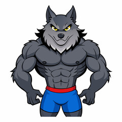 Obraz premium Powerful Bull Mascot Design Vector: Athletic Body & Muscular Features' Dynamic Muscle Bull Mascot Vector Illustration for Athletic Branding