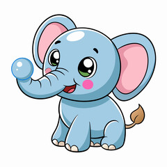 Adorable Kawaii Elephant Vector Illustrations for Cute Designs