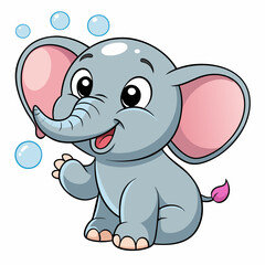 Adorable Kawaii Elephant Vector Illustrations for Cute Designs
