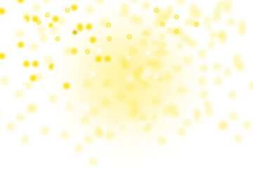 Gold dust light bokeh. Christmas glowing glitter overlay texture on a transparent background with golden particles, abstract vector design
