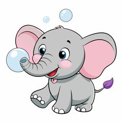 Adorable Kawaii Elephant Vector Illustrations for Cute Designs