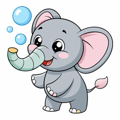 Adorable Kawaii Elephant Vector Illustrations for Cute Designs