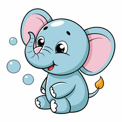 Obraz premium Adorable Kawaii Elephant Vector Illustrations for Cute Designs