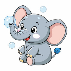 Adorable Kawaii Elephant Vector Illustrations for Cute Designs