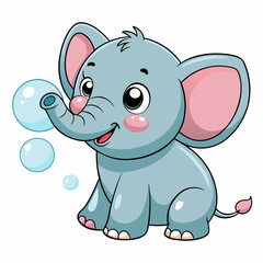 Obraz premium Adorable Kawaii Elephant Vector Illustrations for Cute Designs