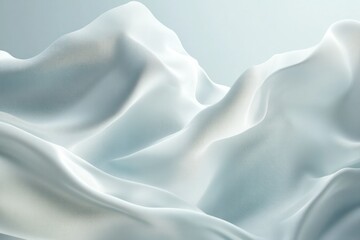 Obraz premium Soft White Fabric Waves on a Light Background