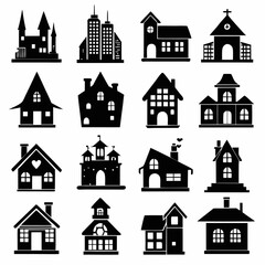 House Property & Real Estate Icon Set Collection - Vector Illustrations