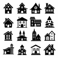 House Property & Real Estate Icon Set Collection - Vector Illustrations