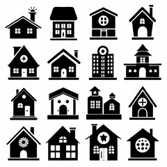 House Property & Real Estate Icon Set Collection - Vector Illustrations