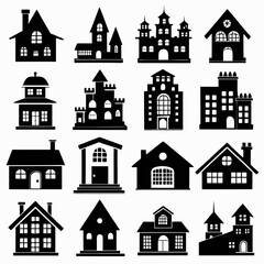 House Property & Real Estate Icon Set Collection - Vector Illustrations