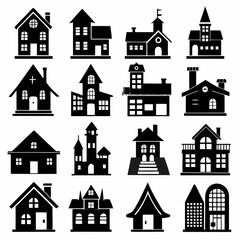 House Property & Real Estate Icon Set Collection - Vector Illustrations
