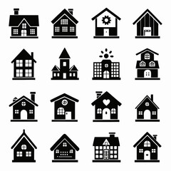House Property & Real Estate Icon Set Collection - Vector Illustrations