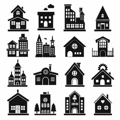 House Property & Real Estate Icon Set Collection - Vector Illustrations