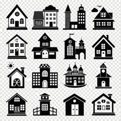 House Property & Real Estate Icon Set Collection - Vector Illustrations