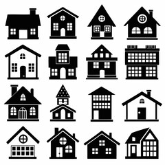 House Property & Real Estate Icon Set Collection - Vector Illustrations
