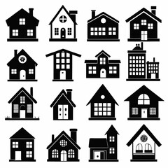 House Property & Real Estate Icon Set Collection - Vector Illustrations