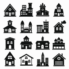 House Property & Real Estate Icon Set Collection - Vector Illustrations