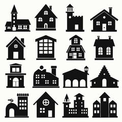 House Property & Real Estate Icon Set Collection - Vector Illustrations
