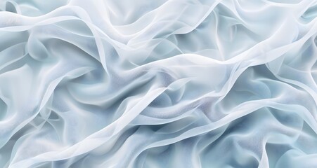 Fototapeta premium A delicate light blue fabric with intricate patterns, draped smoothly, showcasing soft textures and elegant design.