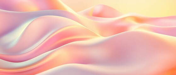 Soft pastel waves of fabric flow gently, creating a serene and dreamy atmosphere for backgrounds.