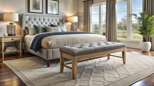Chic bedroom benches that enhance contemporary interiors, make a perfect complement to your Ashley Furniture collection, adding style and comfort to any space.