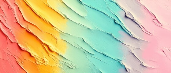 Vibrant abstract texture with smooth gradients of pastel colors in flowing patterns.