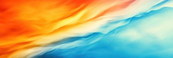 Vibrant abstract wave pattern blending warm orange and cool blue hues, perfect for creative designs and backgrounds.