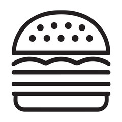 burger outline vector silhouette art illustration.
