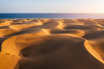 View of the Natural Reserve of Dunes of Maspalomas, in Gran Canaria, Canary Islands, Spain. Beautiful view of Maspalomas Dunes on Gran Canaria, Canary Islands, Spain.