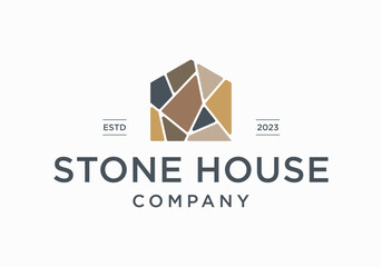 stone house logo icon vector design template