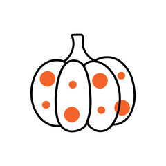 A doodle-style pumpkin for Thanksgiving or Halloween. Vector illustration.