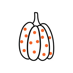 A doodle-style pumpkin for Thanksgiving or Halloween. Vector illustration.
