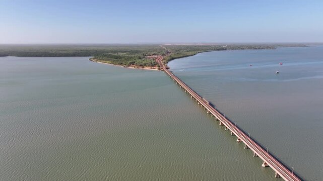 Aerial footage of Weipa Queensland Australia