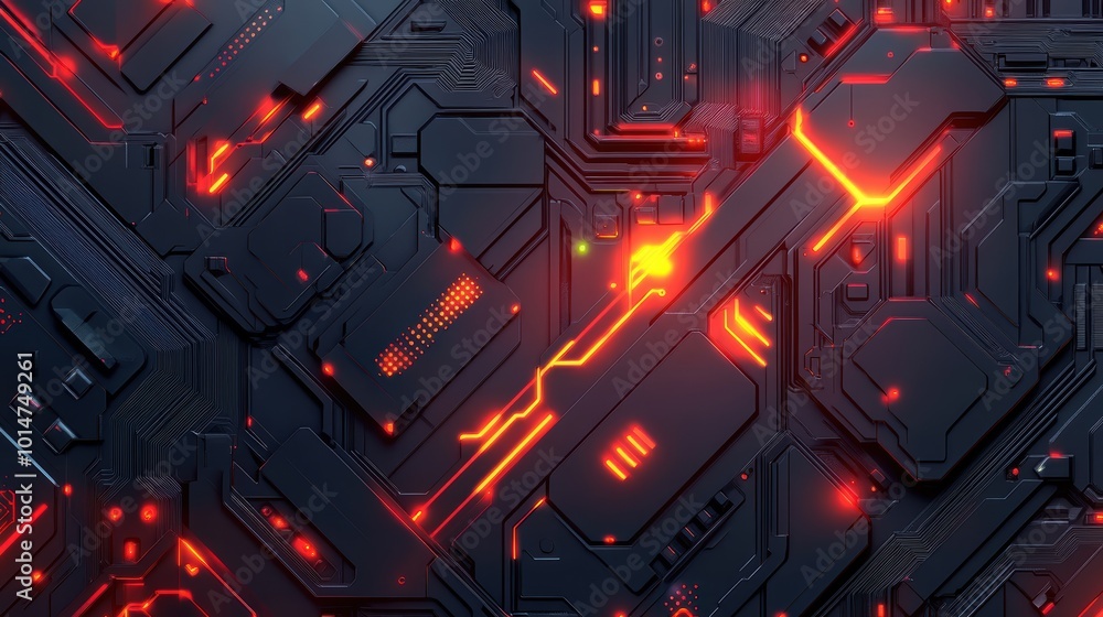 Aufkleber abstract digital circuitry with glowing elements, representing technology and innovation.