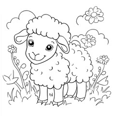 Obraz premium pencil drawing for coloring, coloring for children