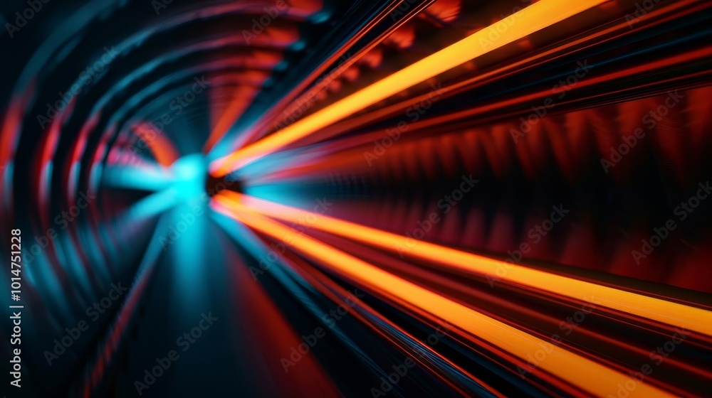 Poster abstract light trails create a dynamic and futuristic tunnel.