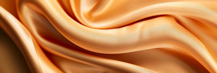 Obraz premium Closeup of smooth, flowing orange satin fabric. Luxury, elegant, and soft.