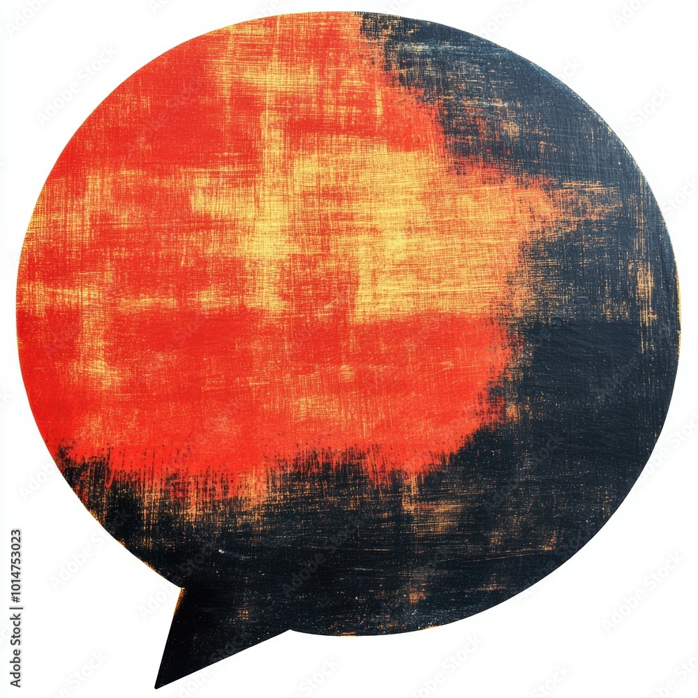 Poster single talk bubble design for text communication, ideal for digital messaging, clean shape, vibrant 