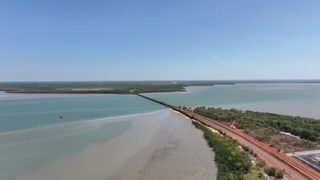 Aerial footage of Weipa Queensland Australia