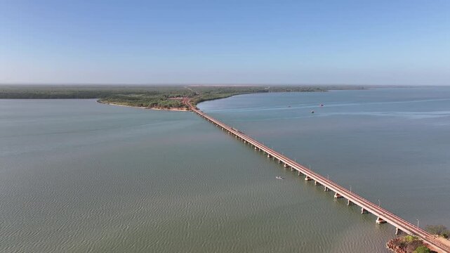 Aerial footage of Weipa Queensland Australia