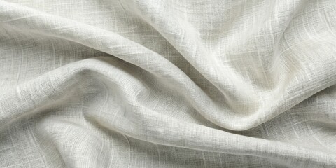 Luxurious white linen cotton fabric texture background, perfect for sophisticated designs and textile applications, available in high-resolution quality for exceptional detail and elegance.