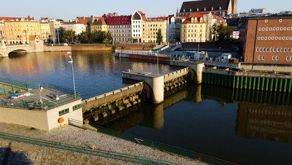 Obraz premium view city from the height of modern wish development architecture Europe Wroclaw Poland