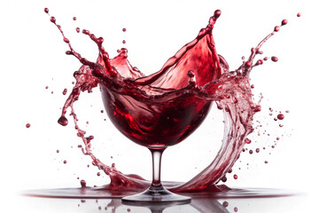 Red wine splash,isolated on white background