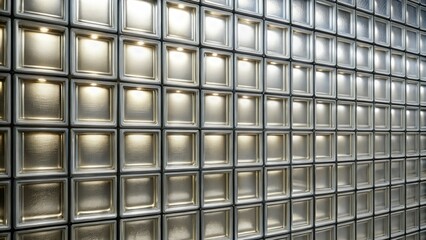Sleek white glass block wall texture ideal for modern interior design and architecture, providing a seamless, stylish backdrop that enhances contemporary spaces beautifully.