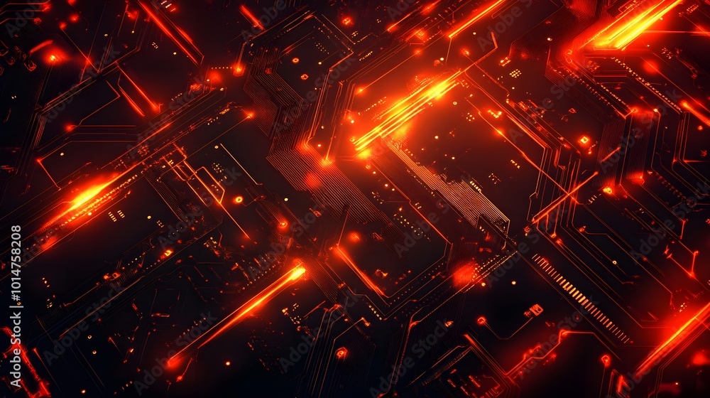 Poster abstract circuit board futuristic technology processing background.